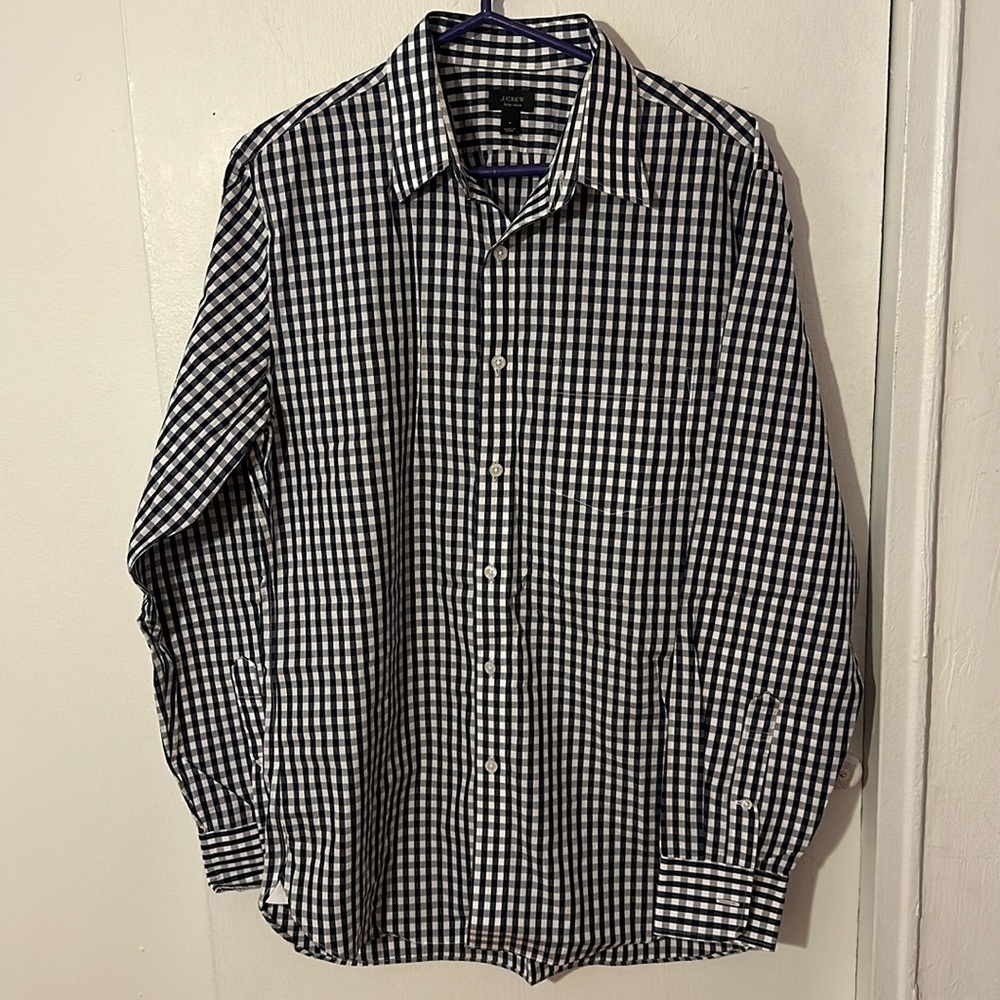 J. Crew blue checkered button down